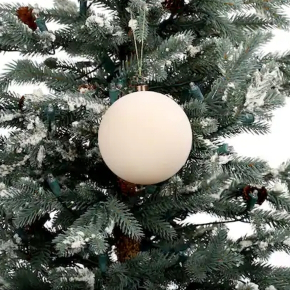 Michael's 4" Flocked Shatterproof Ball Ornaments by Ashland®-Creme - Picture 3 of 3